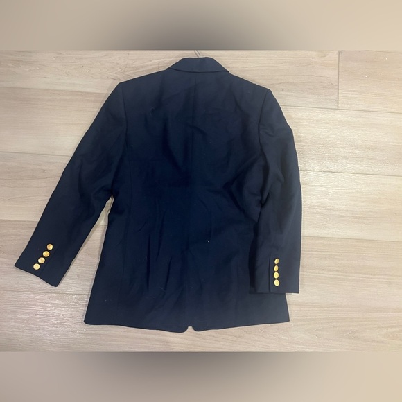 Vintage 80s 90s Talbots 100% Pure Wool Shell Black Blazer Size 4 Petites - Picture 8 of 8